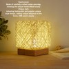 Rattan Table Lamp with LED Bulb USB Powered Decorative Hand