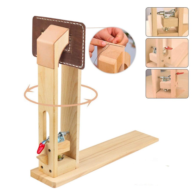 GHDVOP Racing Pony Leather Craft Folding Tabletop Stitching Tree 360
