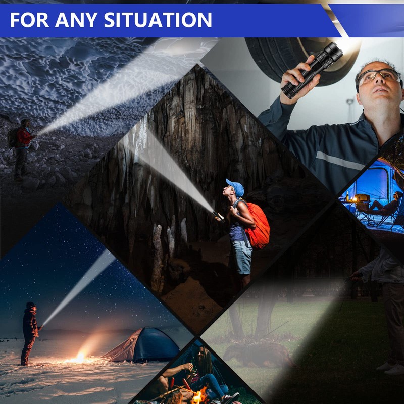 Esgofo Flashlights High Lumens 10000 Rechargeable, Super Bright Handheld LED