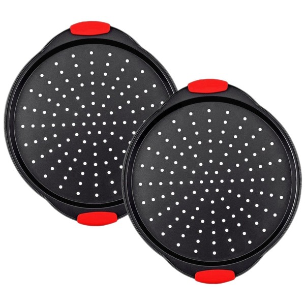 ZOEHROWS Pizza Pan for Oven (2 Pack) Round Pizza Pan