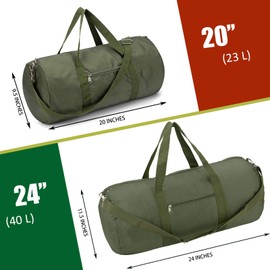Vorspack Bolsa de viaje plegable de nailon de 19 pulgadas para viajes, gimnasio, entrenamiento, ligera y duradera, Verde