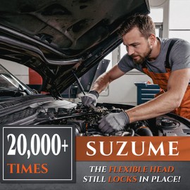 SUZUME 24-Piece Metric and SAE Flex Head Ratcheting Wrench Set 72 Teeth Cr-V Steel Ratcheting Wrench Set with 180° Flex Head Ratchet Wrenches Set For Auto,Machine Repair