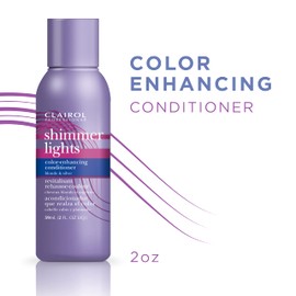 Clairol Professional Shimmer Lights Purple Conditioner, 2 fl. Oz *Travel Size Neutralizes Brass & Yellow Tones For Blonde, Silver, Gray & Highlighted Hair **Packaging May Vary