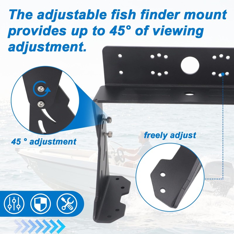 AUTOVIC Universal Adjustable Dual Fish Finder Graph Mount for Boats