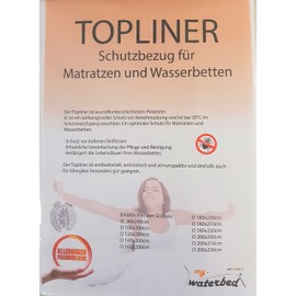 my-waterbed Topliner Capliner Protective Cover Protector Dust Protection for Waterbeds Mattresses (180 x 210 cm)