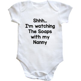 Hippowarehouse Shhh? I'm Watching The Soaps with My Nanny baby vest bodysuit (short sleeve) boys girls