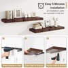 12" Deep Rustic Brown Floating Shelves,Over Toilet Long Wall Mounted