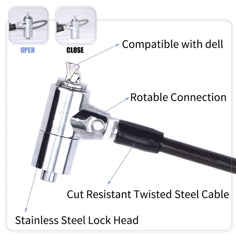 I3C Laptop Lock for N17 Dell Laptop, Keyed Laptop Cable