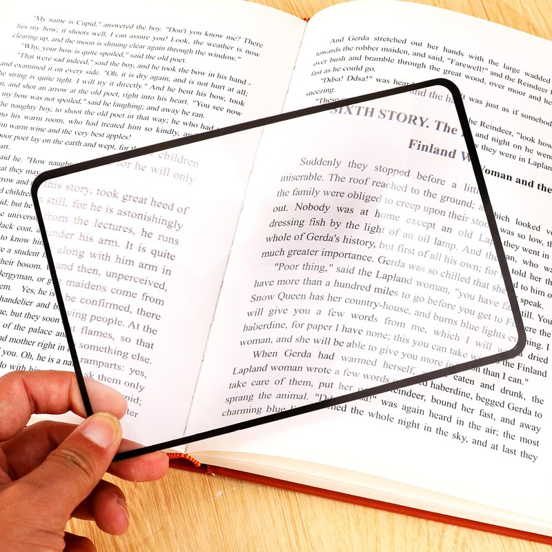 4 Pcs Flat Magnifier Lay on Page 3X Magnifying Sheet
