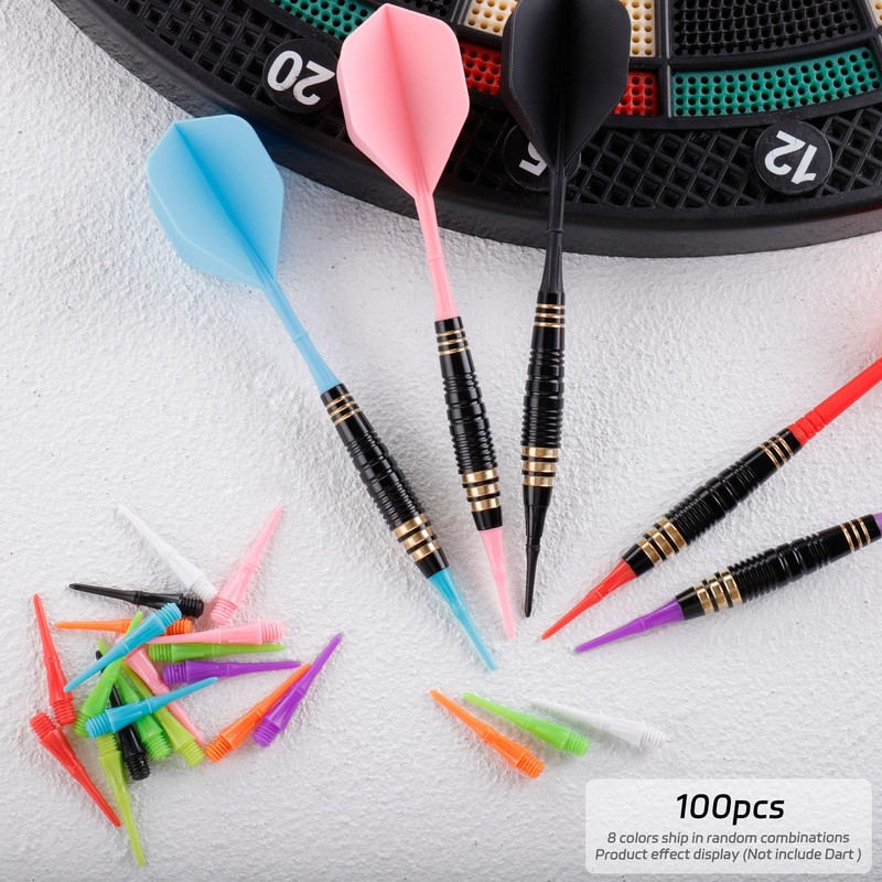 CyeeLife Plastic Dart Tips, Pack of 100, 2BA Thread, Extremely