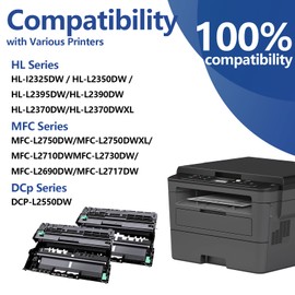 2 Pack DR730 (Not Toner) Compatible Drum Unit Replacement for Brother DR-730 DR760 760 for HL-L2350DW HL-L2370DW HL-L2395DW HL-L2325DW MFC-L2750DW MFC-L2710DW L2690DW Printer