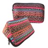 Leopard Rainbow - Bolsa de maquillaje impermeable de neopreno suave,