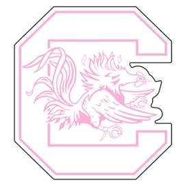 South Carolina Decal (PINK C GAMECOCK DECAL (3''4''6''12''18''), 4 in)