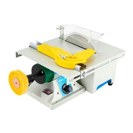CUBELLIN 5-In-1 Bench Grinder 110V Mini Table Saw with 6" Saw Blade 0.39" Cutting Depth Rock Polisher 800-10000RPM Lapidary Equipment DIY Jewelry Polishing Bench Grinding Machine