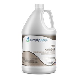 Simply Kleen USA Coco Liquid Hand Soap with Skin Moisturizing Coconut Oil, 1 Gallon, Large Kitchen and Bathroom Dispenser Refill, Premium White Pearl