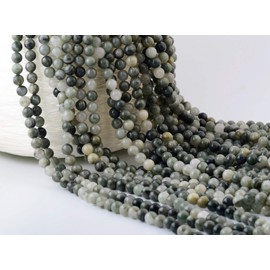 Natural Stone Beads 100pcs 8mm Green Grass Agate Taiwan Green Jade Round Stone Beading Loose Gemstone Hole1mm DIY Smooth Beads for Bracelet Necklace Earrings Jewelry Making (Green Grass Agate, 8mm)