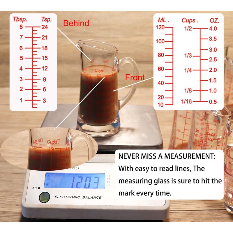 Ackers Shot Glass Measuring Cup 4 Ounce/120ML Liquid Heavy High