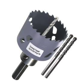 PLG2SUPT 3-1/8 Inch Carbide Hole Saw Cutter 2.36” Depth Multi purpose Carbide Tipped Hole Saw Bit for Hardy Plank MDF Fiberglass Nail embedded WOOD Non-ferrous Metal Air Brick, Up to 30X more Cuts