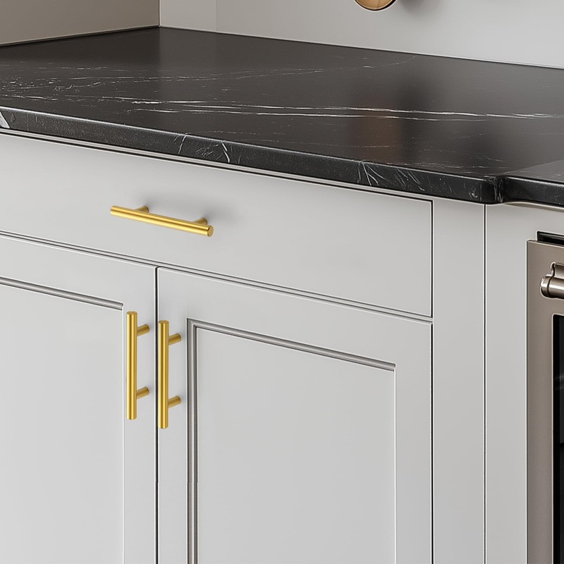 HOME EDIT Brushed Brass Cabinet Handles 3 Inch Hole Spacing,
