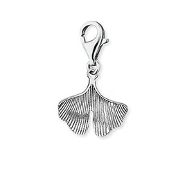 Engelsrufer Women's Charm Pendant Ginkgo Leaf Sterling Silver with Lobster Clasp - Nickel-Free, Sterling Silver, No Gemstone