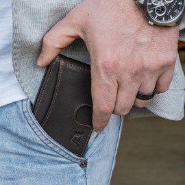 Kings Loot Kings Loot Money Clip Slim Minimalist Wallet for Men | RFID Blocking Leather Design with Money Clip | Front Pocket Bifold Holds 12 Cards | Stylish & Compact Wallets (Truffle)