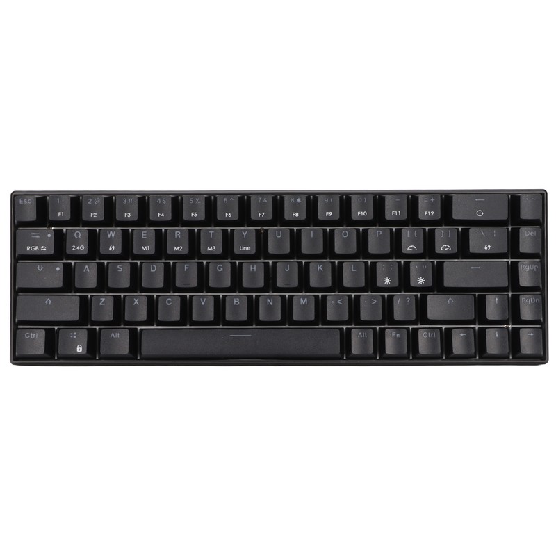 Wireless 2.4 G Mechanical Keyboard Black 68 Keys RGB Dynamic