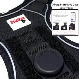 BoldPet Dog Harness with Airtag Holder and Leash Set-Premium Oxford Breathable Material- Durable Reflective Airtag Dog Harness and Leash Set for Small, Medium, Large and X Large Dogs