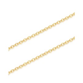 USIGONG 18k Gold-Plated over Sterling Silver 1.5mm O-word Chain Delicate Lightweigtht Thin Rope Chain Necklace (18 inch - 1.5 mm)