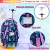 Egchescebo Kids Rolling Backpack for Girls Mermaids Suitcases Trolley Roller