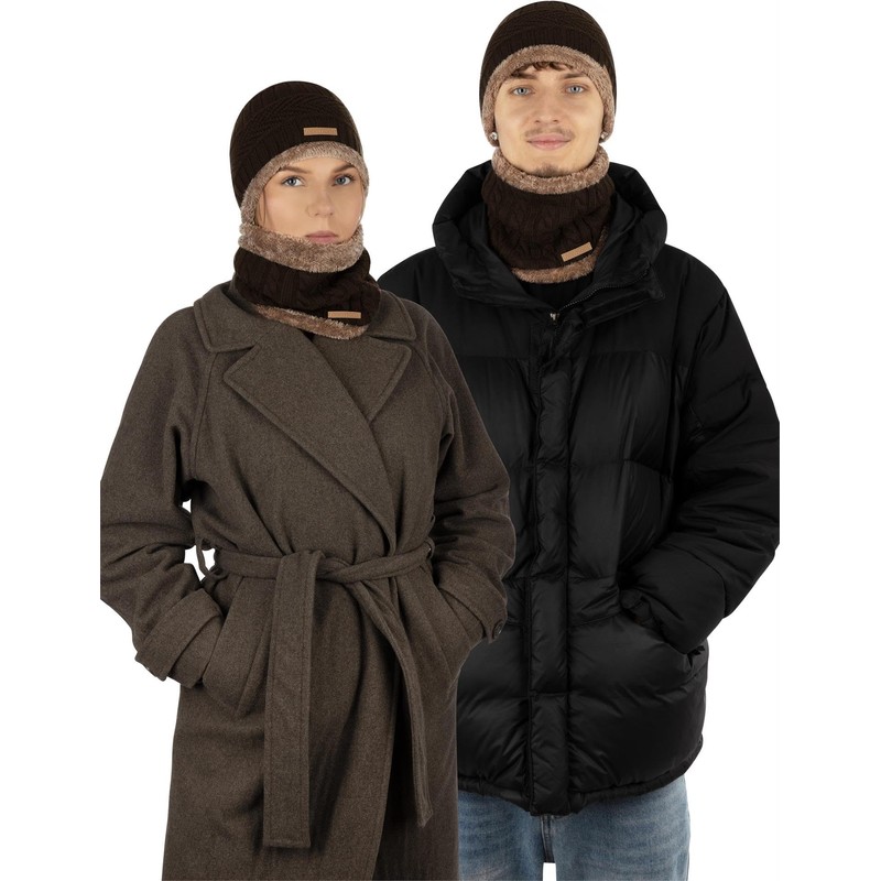 normani Kebili Children's Winter Scarf and Hat Set with Fur