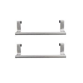 2 Pieces Towel Bar, Stainless Steel Towel Hanger Kitchen Cabinet Bathroom Towel Rack, Over Door Towel Rack Bar Holders(24cm length, 2pcs)