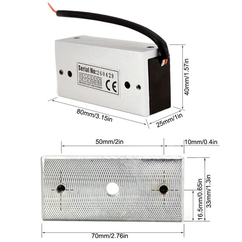 UHPPOTE 130Lbs 60kg Holding Force Electric Magnetic Door Lock for