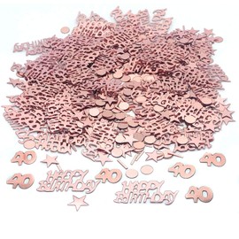 YouU Happy Birthday Party Table Confetti - Twinkle Stars Foil Metallic Sequins Confetti and Special Events Table Scatters Decorations Confetti Decorations About 700pcs（Rose Gold） (40 Years Old)