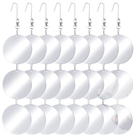 Reflective Bird Scare Discs Set, 24 PCS Large Double-Sided Bird Scare Device for Outside, Bird Reflectors to Keep Birds, Woodpeckers, Pigeons Away from House, Outdoor Garden, Patio and Yard