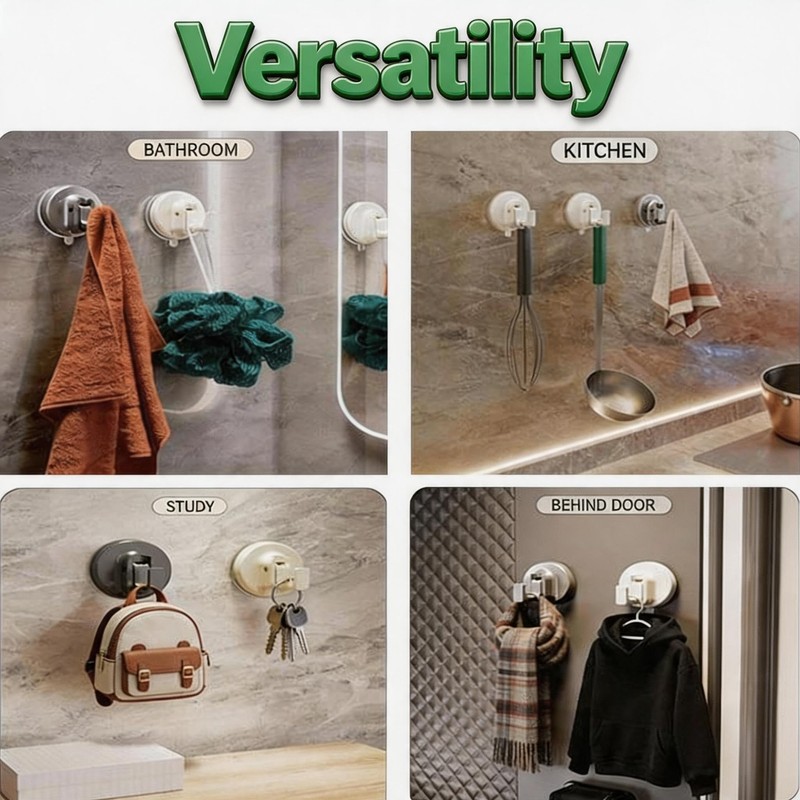 20Lbs Heavy Duty Vacuum Suction Hooks,No Drill for Bathroom,2 Pack