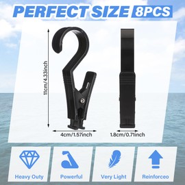 Hushee 8 Pack Marine Boat Rail Towel Clips Storm Proof Lockable Clothespin Pontoon Boat Towel Organizer Accessories Multi-Purpose Outdoor Laundry Clips for Beach Pontoon Fishing Cruise Balcony Travel