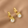 DIAMANTIO Elegant 18K Gold Plated Pearl Drop Earrings for Women