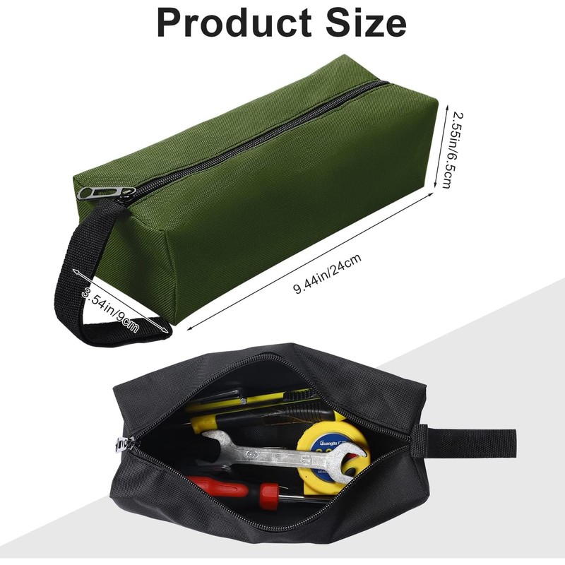 2Pcs Multipurpose Zipper Canvas Tool Bag Set for Screwdriver &