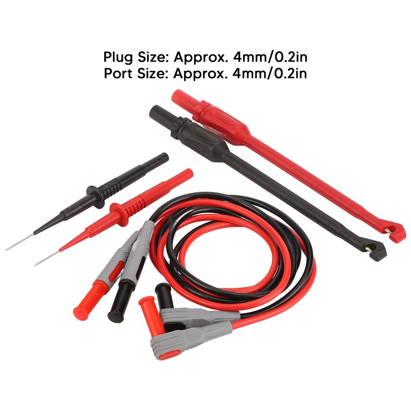 Multimeter Test Leads Kit Brass PVC PA Durable Wearable 4mm