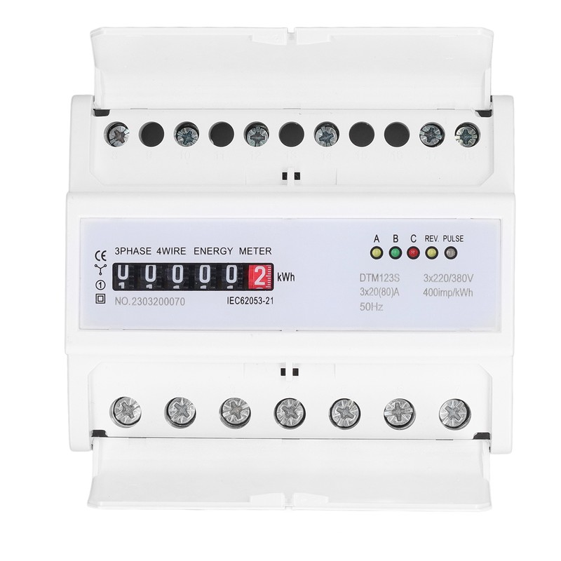 Digital Electric Energy Meter 7P 3 Phase Energy Meter DIN