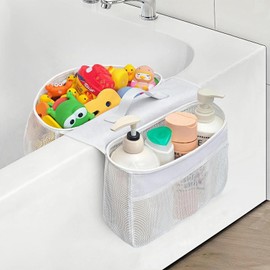 SHENGYIG Bath Net Storage Large Capacity with Double Pocket | Bath Toys and Bath Accessories Organiser | Saves Space, Dries Quickly