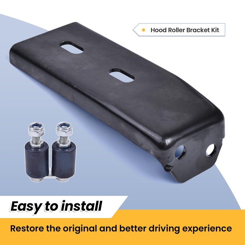 Hodflop L11-6109 Hood Roller Bracket Kit w/Rollers and Hardware Compatible