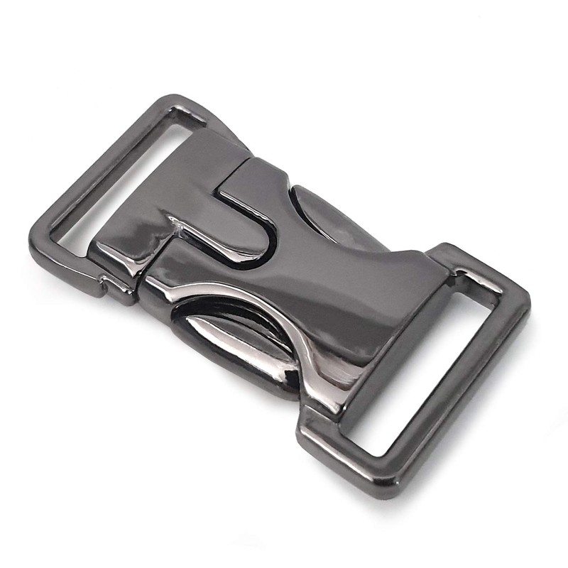 Ganzoo Metal Buckle Click Clasp with Spring Clasp, Titanium, Set
