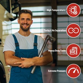 High-Performance Red Grease, 2 x 14 Oz. Extreme Pressure, NLGI 2, Water-Resistant, High Temp for Wheel Bearings, Suspension, RVs, Agricultural Equipment, and Heavy-Duty Applications 2 x 390g