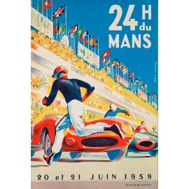 1959 Le Mans Race Car Vintage Style Auto Racing  13x19 poster
