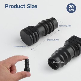 OIHCAZ 20Pieces Barbed Connector Plug, 13mm Hose Pipe End Stop Garden Barbed Connector 1/2 Inch (16mm) Hose Connectors End Plug for Garden Agricultural Irrigation System(Black)