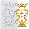 TAOXIBEI Baroque Polymer Clay Mold Baroque Scroll Relief Silicone Molds