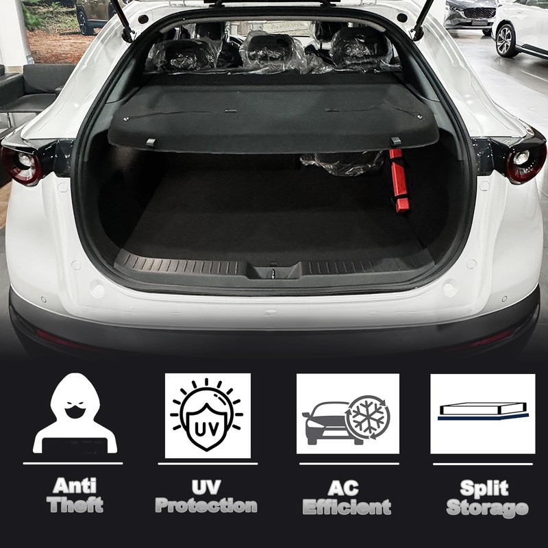 Volcaner Cargo Cover Compatible with Mazda CX30 CX-30 Accessories 2020-2025,Non-Retractable