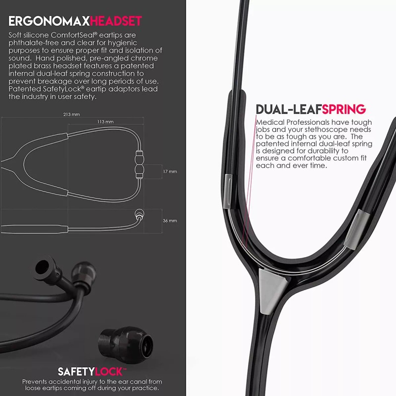 Mdf® Acoustica® Deluxe - Estetoscopio Ligero De Doble Cabeza