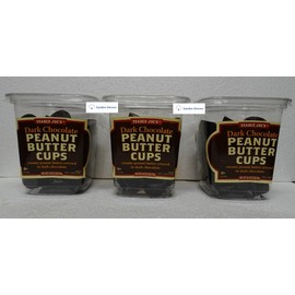 Trader Joe's Dark Chocolate Peanut Butter Cups Container 16oz 454g (Three Containers)